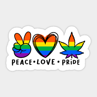 Peace Love Pride Gay Rainbow Sticker